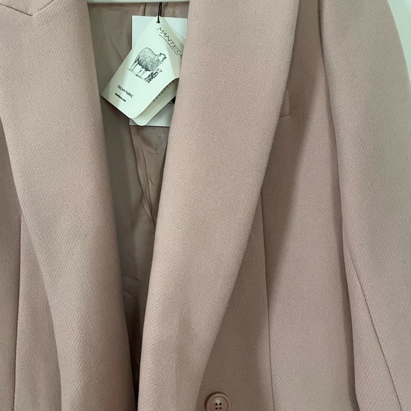 Zara Wool Blend Double Breasted Coat in Pale Pink - Picture 12 of 14